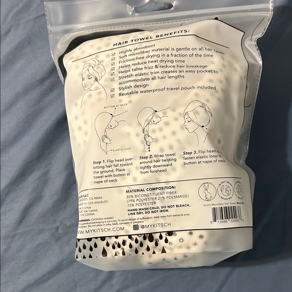 Kitsch Soft Cream Hair Towel - Picture 2 of 8